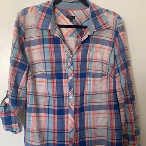 Talbots Plaid Button Down Shirt